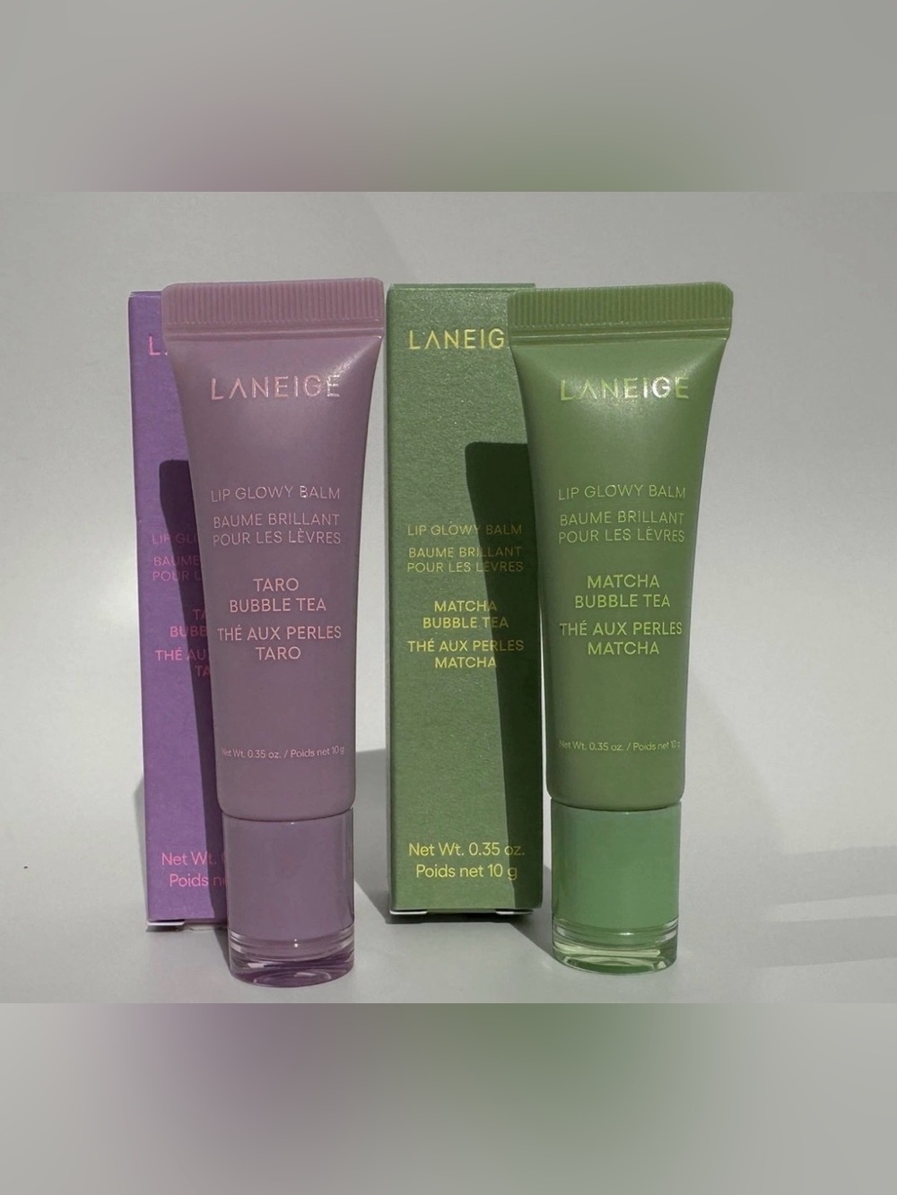 ✨ NEW Laneige Lip Glowy Balm Duo - Limited Edition Matcha & Taro Bubble Tea ✨ - Picture 5 of 6
